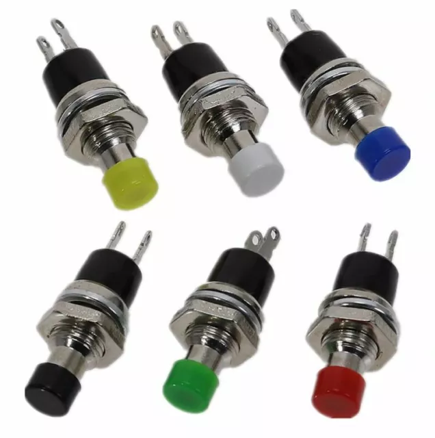 5x Momentary Push Button Switch OFF-ON SPST Normally Open Contacts, PBS-110
