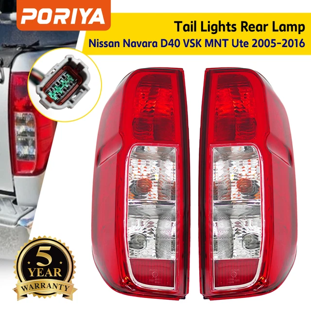 Pair Of Left & Right Tail Light Assemblies For Nissan Navara D40 2005-2016 - Halogen, Direct Fit