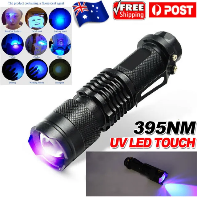 2X UV Torch Ultra Violet LED Flashlight Blacklight Light 395 nM Inspection Lamp