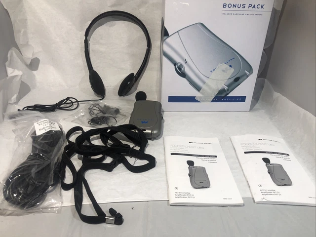 Amplificador Personal Williams Sound Pocketalker Con Micrófono, Auriculares, Auriculares, Más...