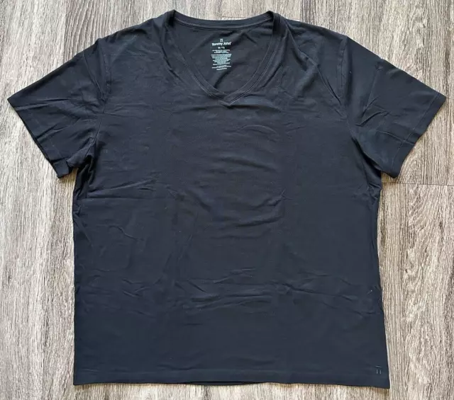 NWOT Tommy John Second Skin V-Neck T-Shirt Modal/Spandex Black XL $55 Retail WOW