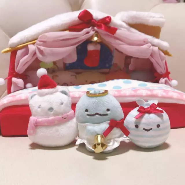 Sumikko Gurashi Plush 2021 Christmas Bed & Mini Plush*3 types set Sumikko