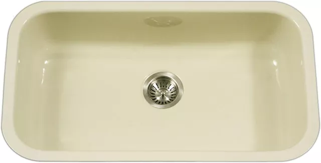 Houzer PCG-3600 BQ Porcela Single Undermount Kitchen Sink Biscuit-New