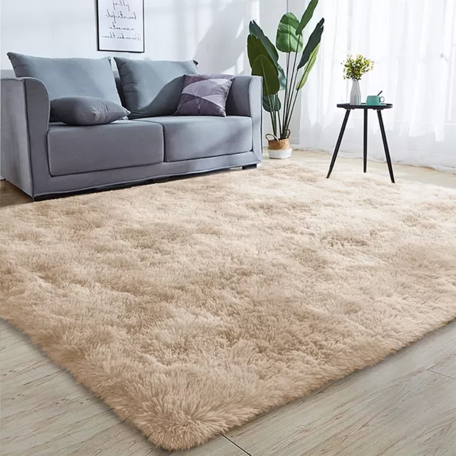 Fluffy Rugs Anti-Slip Large Shaggy Rug Super Soft Mat Living Room Bedroom Carpet