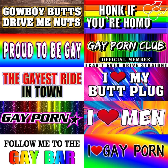 Gay Pride Funny Magnet Bumper Sticker Rainbow Prank Magnetic Sign Magnet 10Style