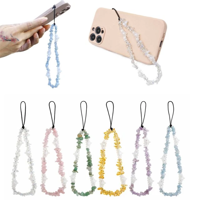1X Mobile Strap Phone Charm Beads Chain Jewelry Crystal Stone Anti-Lost Lanyard