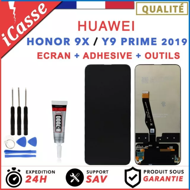 ECRAN LCD + VITRE TACTILE pour HUAWEI HONOR 9X et Y9 PRIME 2019 + OUTILS + COLLE