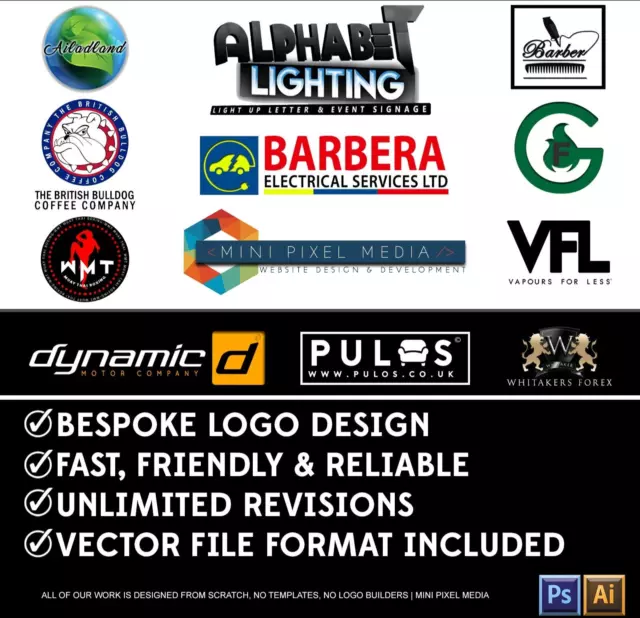 Logo Design Service, Professional Custom Bespoke Logo Design Unlimited Revisions 3