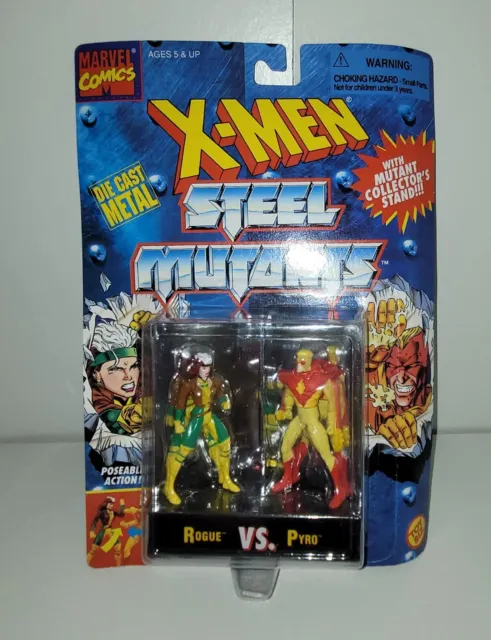1994 Toy Biz Marvel XMEN Steel Mutants Rogue vs Pyro Action Figures