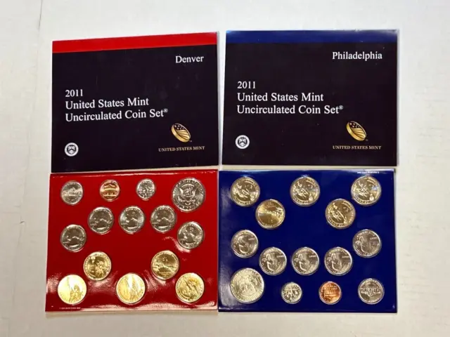 2011 US Mint Set 28 Coin Uncirculated Set Complete Philadelphia & Denver W/OGP