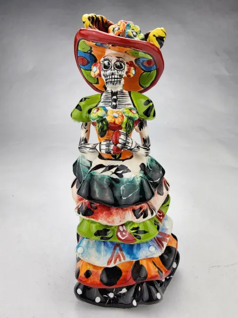 Day of the Dead Catrina Talavera Mexican Art Hand Painted Ceramic GR