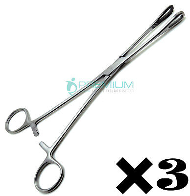 3× Clemetson Forceps 9.5" Surgical Stainless Steel Premium Instruments