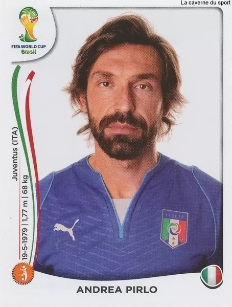 N°327 Andrea Pirlo # Italia Sticker Panini World Cup Brazil 2014