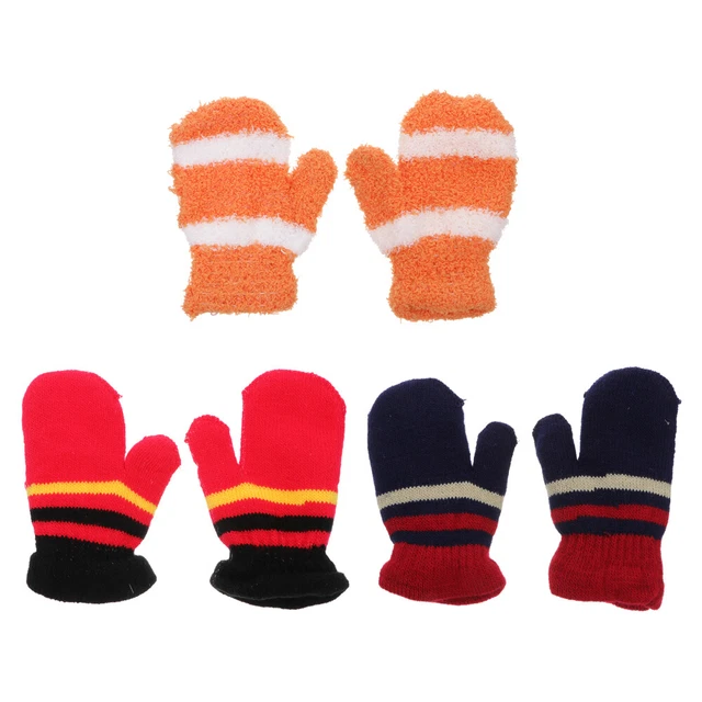 3 paia guanti caldi per bambini uncinetto regali sci neonato