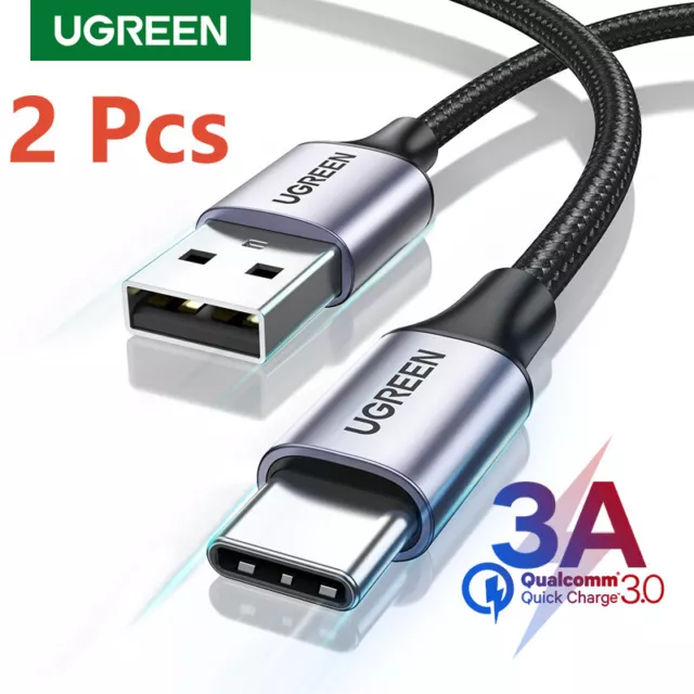 UGREEN 2 Pack 1M USB Type C Charging Cable 3A for Xiaomi  Samsung Fast Charging