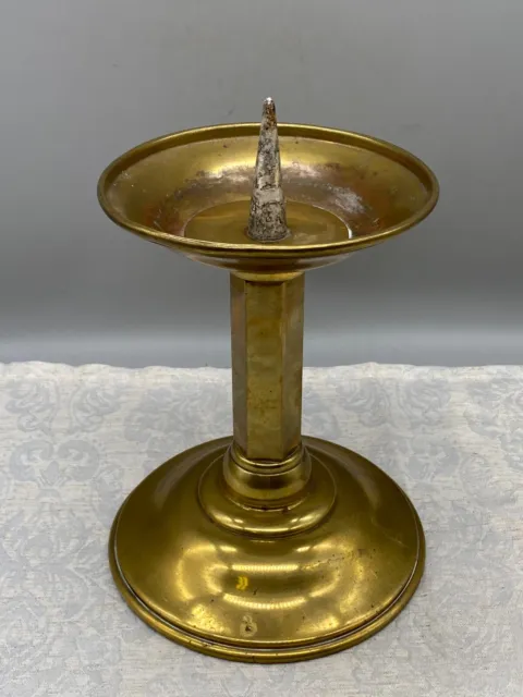 Sehr Grosser Antiker Kerzenleuchter Aus Kupfer Um 1900