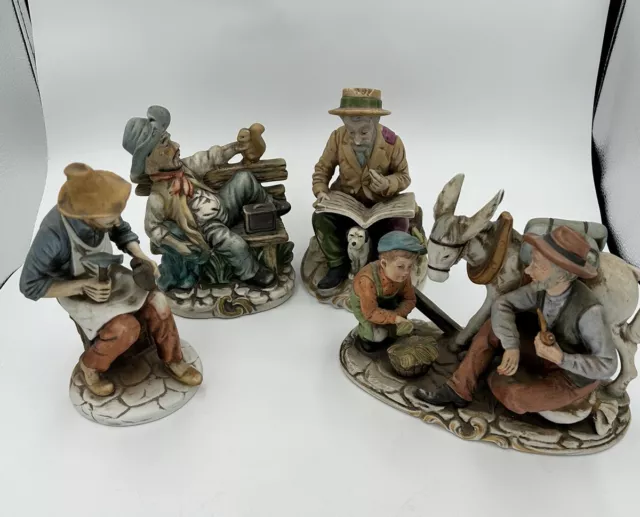 Vintage Capodimonte Style 4 x Figurines Bundle VGC