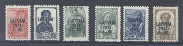 Dt. Bes. 2. WK Latvia Michel number 1-6, free brands 1941** (5046)