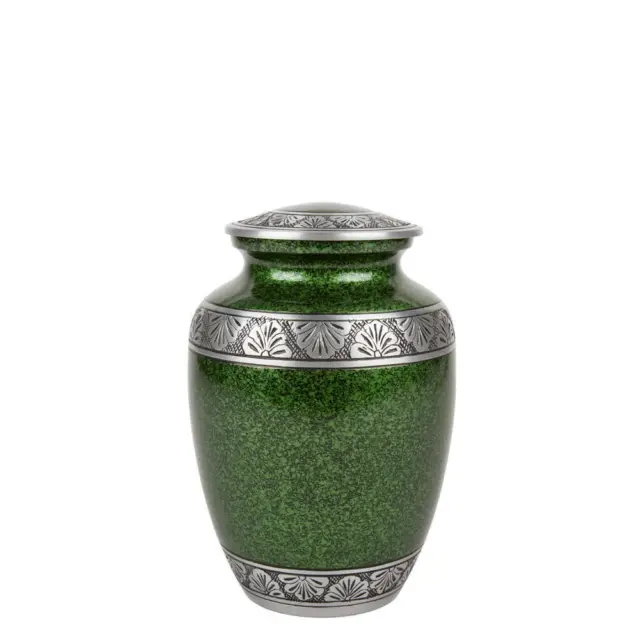 Perfect Memorials Medium Green Lively Leaves Cremation Urn