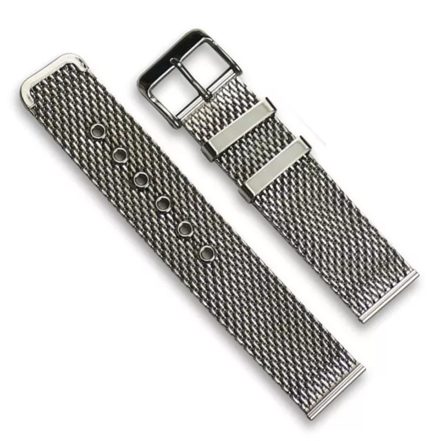 Stainless Steel Mesh Milanese Watch Strap Bracelet Silver Buckle Shark Band New