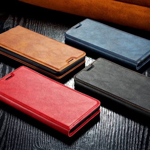 Genuine Leather Wallet Flip Case Cover For Samsung Galaxy Note 10 Pro S10+ S9 S8