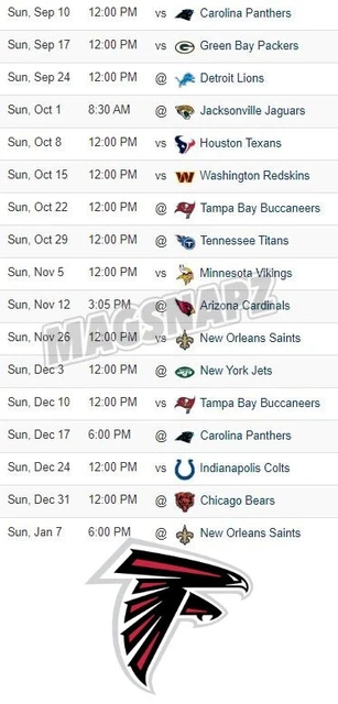 ATLANTA FALCONS 2023-2024 NFL Football Schedule 4x6 in Beer Fridge Magnet $9.99 - PicClick
