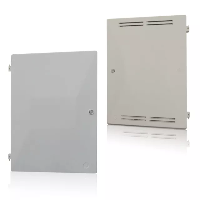 (PAIR ) GAS & ELECTRIC Meter Box Door COMPLETE  with Key,Hinges, Metal Latch