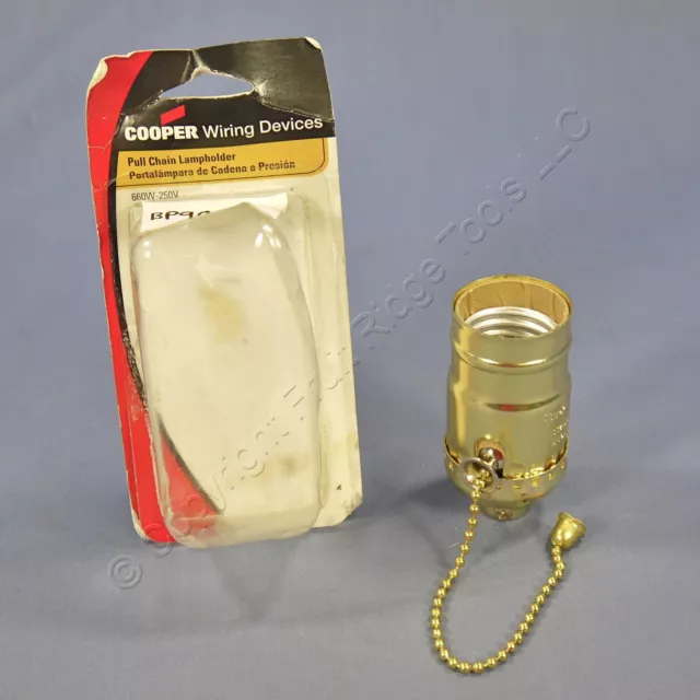Cooper Pull Chain Light Socket Brass Lampholder Electrolier 1/8" IPS BP980ABD