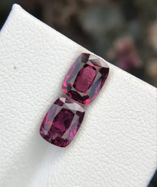 3.45 Carat Natural Rhodolite Garnet Faceted Gemstones from Tanzania Africa