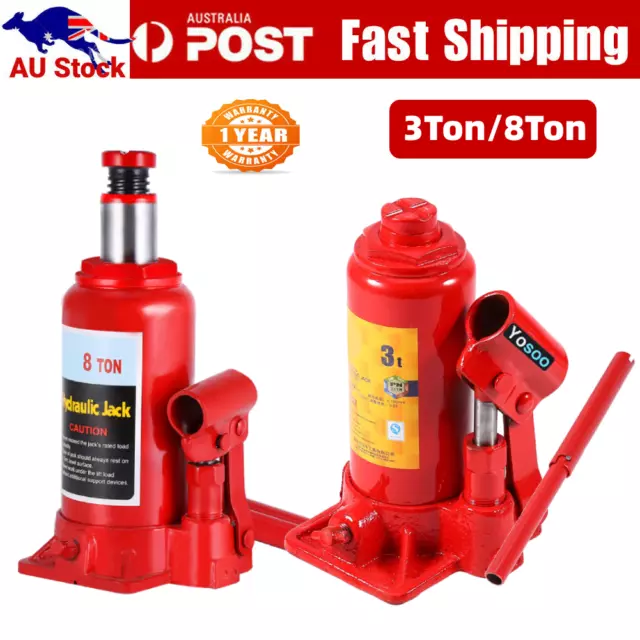 3-8Ton Hydraulic Bottle Jack Lift Car Repair Lifting Tool Truck Caravan SUV AU