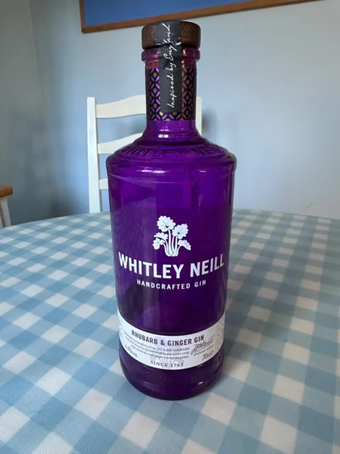 Whitley Neill Rhubarb & Ginger purple/lilac empty bottle with stopper - no gin