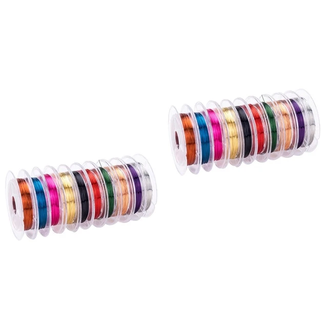20 Rolls Assorted Color Metal Copper Wire Flexible Artistic Jewelry Painted