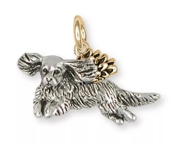 Cavalier King Charles Spaniel Charm Jewelry Handmade Two Tone 14k Gold Vermeil C