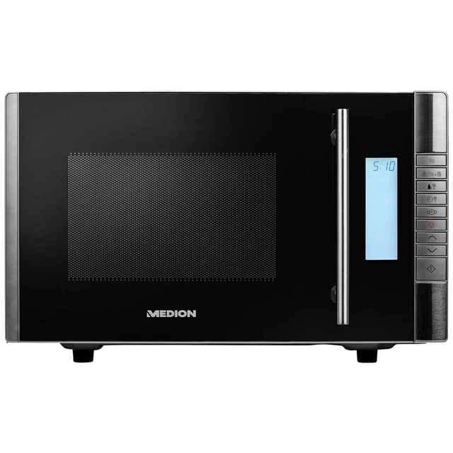 Medion MD 14482 Mikrowelle Edelstahl, Schwarz 800 W Grillfunktion, mit Displa...