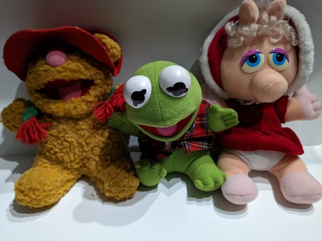 Vintage McDonalds 1987 Christmas Muppet Babies Fozzie Kermit Ms.Piggy Plush Set