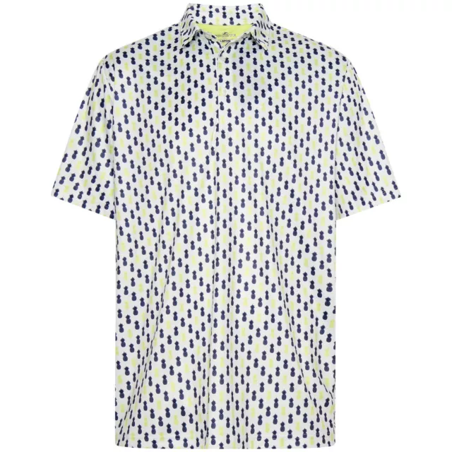 Sporte Leisure Mens Polo Short Sleeve Shirt Golf Pineapples - White 2