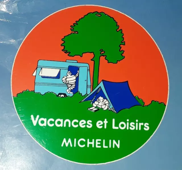 AUTOCOLLANT MICHELIN BIBENDUM PNEU FRANCE TYRE BIB LOGO STICKER camping guide