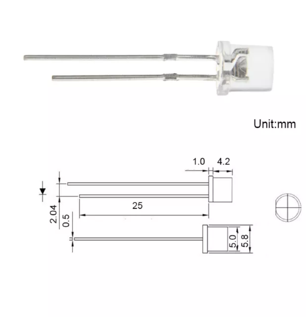 1000 Pz DIODI LED GIALLO 5mm TESTA PIATTA FLAT TOP alta luminosità + RESISTENZE 2