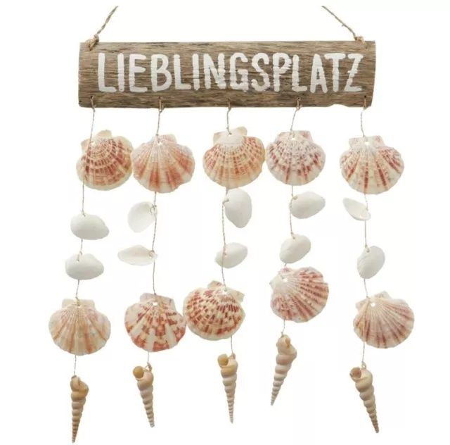 40cm XL Hänger LIEBLINGSPLATZ Capiz Muscheln maritim Treibholz Driftwood Mobile