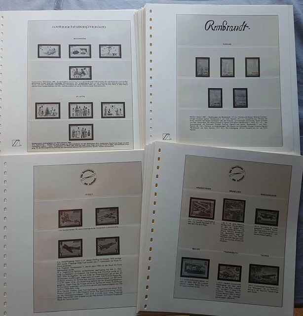 Hojas de Álbum lindner 250 Piezas Con 4 Fundas para Marcas Como T-Blanko