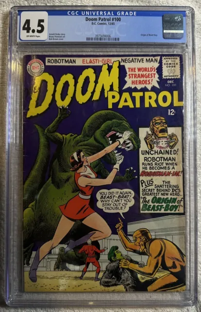 Doom Patrol #100 CGC 4.5 Silver Age Origin of Beast Boy DC COMICS 1965