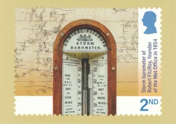 GREAT BRITAIN Storm Barometer of Robert FitzRoy PHQ Card