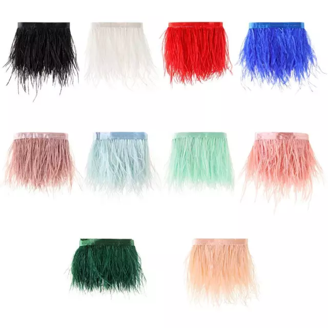 Ribbon 1 Meter Long 8-10 CM Wide Plumes Ribbon Selvage Ostrich Feathers Trim
