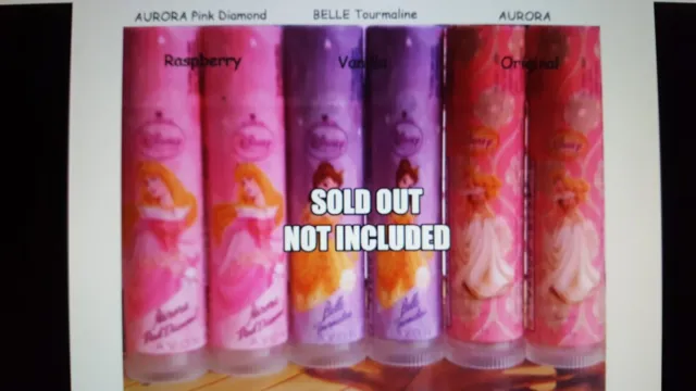 AVON & Disney Princess FLAVORED Lip Balms Stick Variety 0.15 oz 4pc SET - RARE!