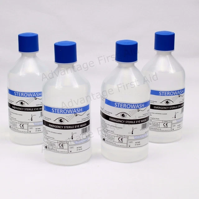 Bottiglie lavaggio occhi steroide 500 ml. Soluzione salina sterile ex maggio 2026 confezione da 4