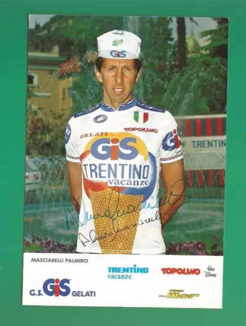 CYCLISME carte cycliste MASCIARELLI PALMIRO équipe GIS GELATI 1985 Signée