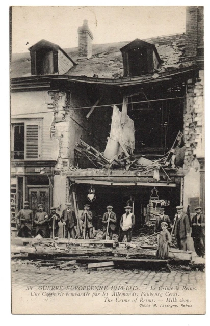 CPA 51 - REIMS (Marne) - 39. A creamery bombed by the Germans, Faubourg