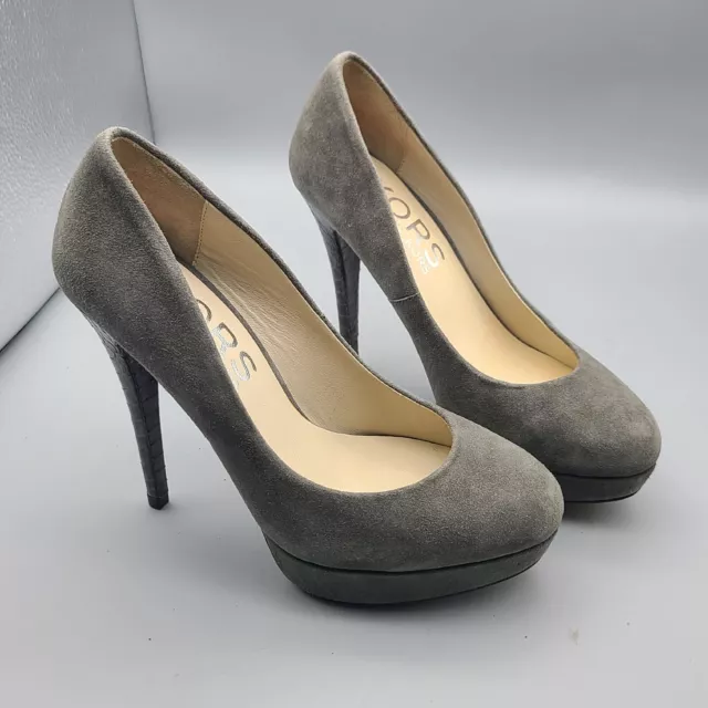 KORS MICHAEL KORS Pumps heels gray Suede Platform  4.5" stiletto Heel sz 6 new 2