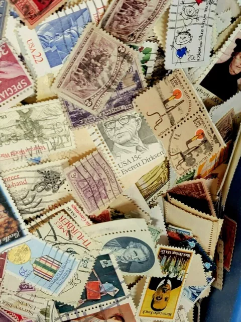 USED lot of over 1000+ mixed US stamps off paper - GREAT value! 3