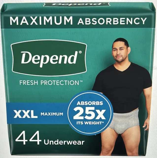 DEPEND FIT-FLEX INCONTINENCE Underwear for Men Maximum Absorbency XXL ...